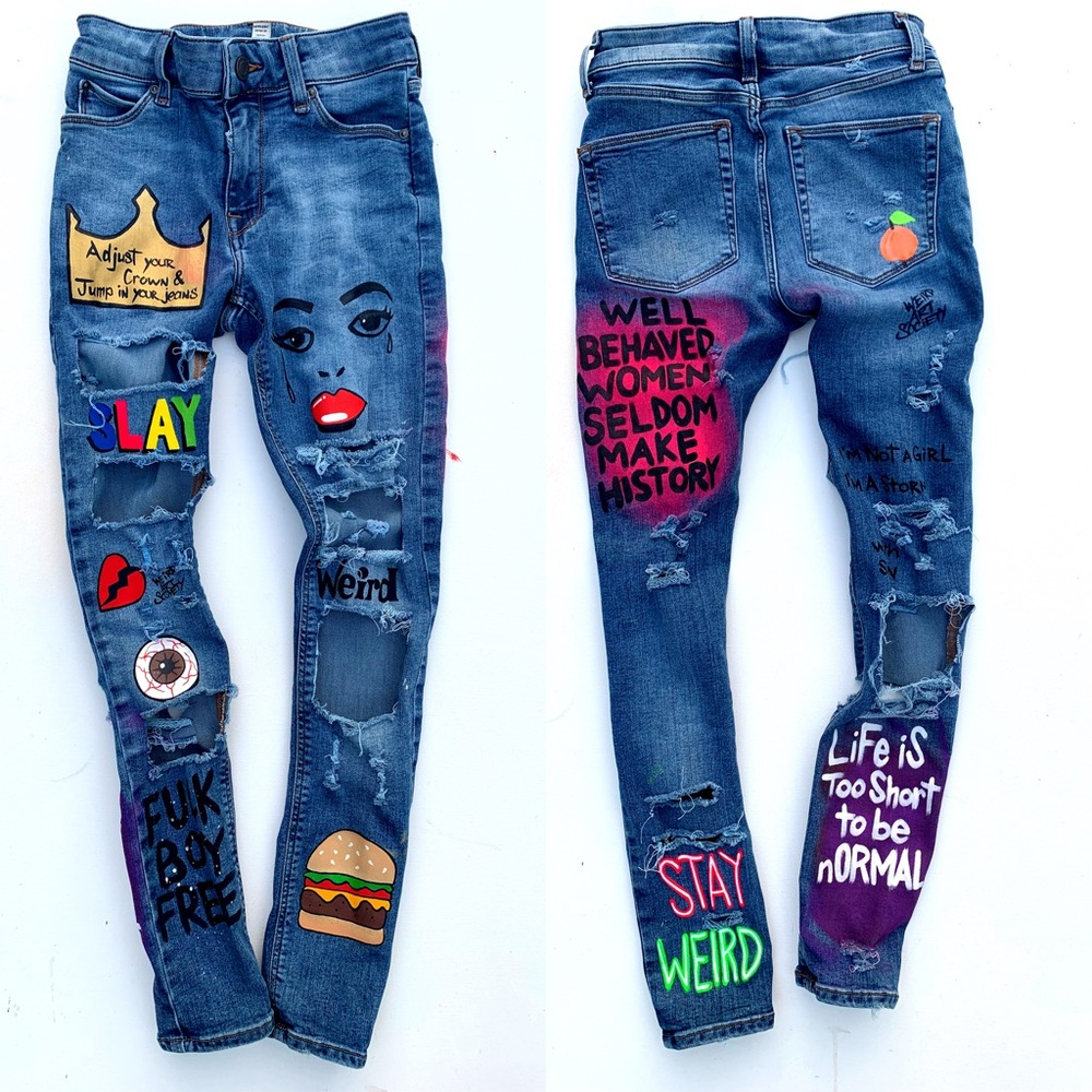 Women’s Distressed Jeans Custom Made